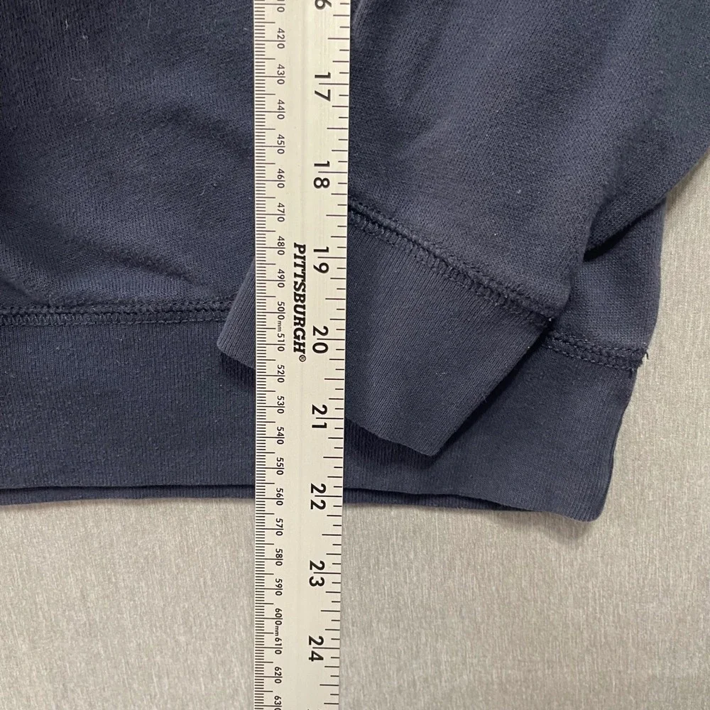 Hollister‎ Sweatshirt Womens Medium Navy Blue Graphic Logo Crewneck Fleece Y2K - Picture 3 of 8